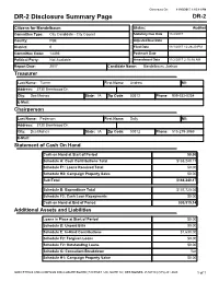 DR-2 Disclosure Summary Page DR-2