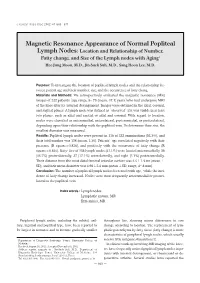 Magnetic Resonance Appearance of Normal Popliteal Lymph Nodes