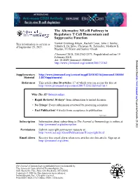 The Alternative NF-Κb Pathway in Regulatory T Cell Homeostasis and Suppressive Function