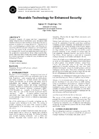 Wearable Technology for Enhanced Security