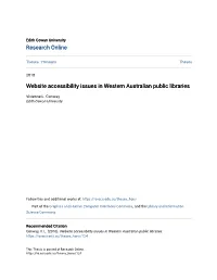 Website Accessibility Issues in Western Australian Public Libraries