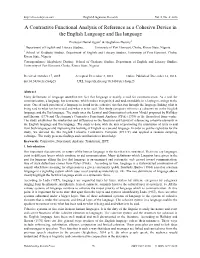 A Contrastive Functional Analysis of Reference As a Cohesive Device in the English Language and Ika Language