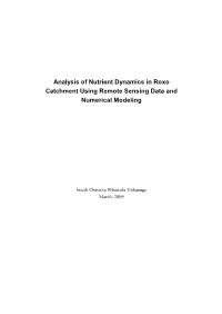 Analysis of Nutrient Dynamics in Roxo Catchment Using Remote Sensing Data and Numerical Modeling