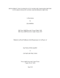 Development and Validation of an Inventory Measuring Dietary Attitudes of Healthy Eating and Orthorexia Nervosa