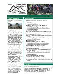 Editor's Comments Table of Contents Sharon Boyd & Dale Campbell: to Go Directly to an Article, Click on the Article Title Editors