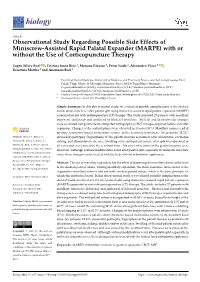 (MARPE) with Or Without the Use of Corticopuncture Therapy