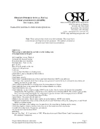 Oregon Omnibus Annual Social