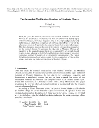 The De-Marked Modification Structure in Mandarin Chinese Yi-An
