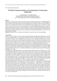 The Effect of Cognitive Semiotics on the Interpretation of Urban Space Configuration