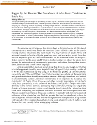 Bigger by the Dozens: the Prevalence of Afro-Based Tradition in B Provided by VCU Scholars Compass BATTLE RAP