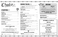 Cholita Menu