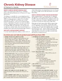 Chronic Kidney Disease a Patient’S Guide