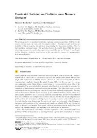 Constraint Satisfaction Problems Over Numeric Domains∗
