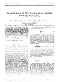 Implementation of Airy Function Using Graphics Processing Unit (GPU)