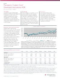 Parametric Custom Core® Developed International ADR Benchmark: MSCI EAFESM