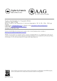 Trends in the Development of Geographic Botany Author(S): Hugh M