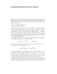 A Some Basic Rules of Tensor Calculus