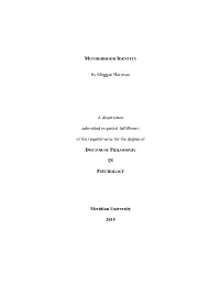 By Meggan Hartman a Dissertation Submitted in Partial Fulfillment of The