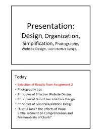 Design & Presentation & Chart Junk