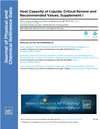 Heat Capacity of Liquids: Critical Review and Recommended Values