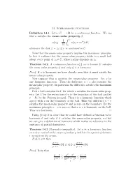 14. Subharmonic Functions Definition 14.1. Let U