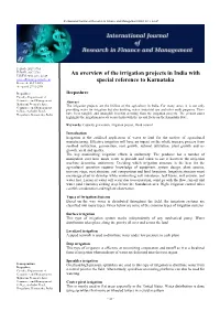 An Overview of the Irrigation Projects in India with Special Reference To