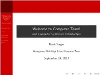 And Computer Systems I: Introduction Systems