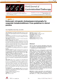 Endoscopic Retrograde Cholangiopancreatography for Suspected Choledocholithiasis: from Guidelines to Clinical Practice