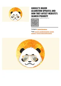 Google's Major Algorithm Updates and How