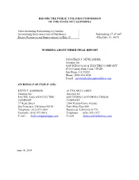 R1707007 Rule 21 Working Group Three Final Report