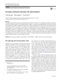 The Deep Continental Subsurface: the Dark Biosphere