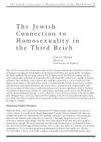 The Jewish Connection to Homosexuality in the Third Reich 22