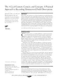 A Practical Approach to Recording Unstructured Field Observations
