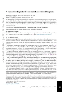 A Separation Logic for Concurrent Randomized Programs