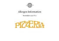 Allergen Information November 2020 V1.1
