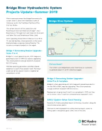 Bridge River Hydroelectric System Projects Update–Summer 2019
