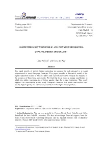 Competition Between Public and Private Universities