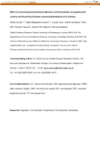 Effect of Simulated Gastrointestinal Digestion and Fermentation on Polyphenolic