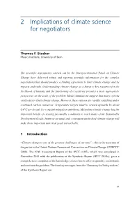 Implications of Climate Science for Negotiators