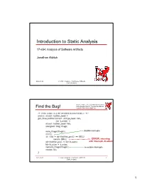 Introduction to Static Analysis