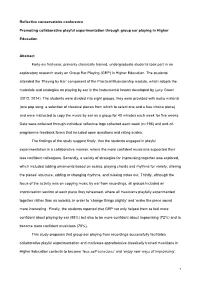 Promoting Collaborative Playful Experimentation Through Group Ear Playing in Higher