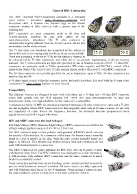 Types of BNC Connectors