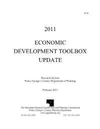 2011 Economic Development Toolbox Updates the 2008 Toolbox