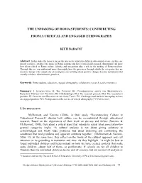 Contributing from a Critical and Engaged Ethnography