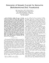 Generation of Semantic Layouts for Interactive Multidimensional Data Visualization