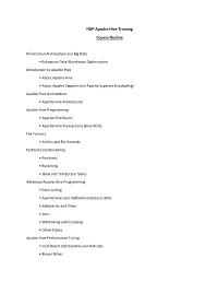 HDP Apache Hive Training Course Outline