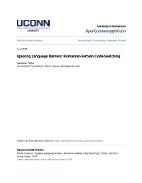 Ignoring Language Barriers: Romanian-Serbian Code-Switching
