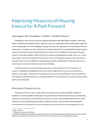 Improving Measures of Housing Insecurity: a Path Forward