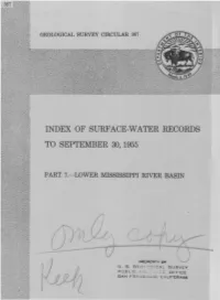 Index of Surface-Water Records to September 30, 1955