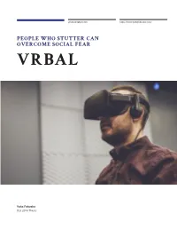 People Who Stutter Can Overcome Social Fear Vrbal